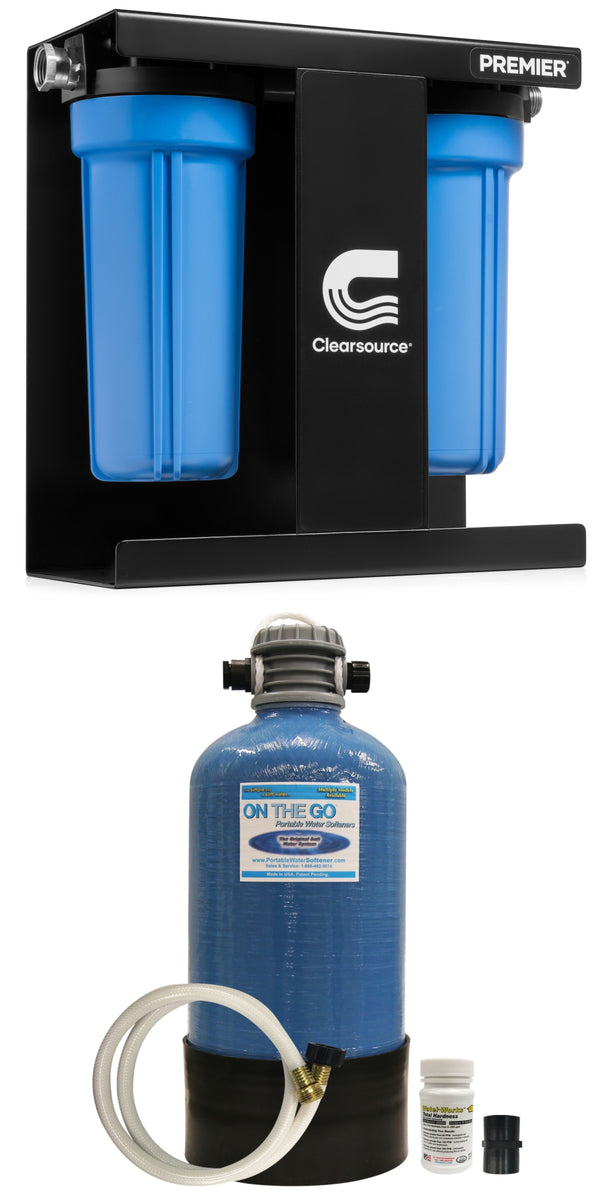 Clearsource 2 canister and on the go double water softener bundle
