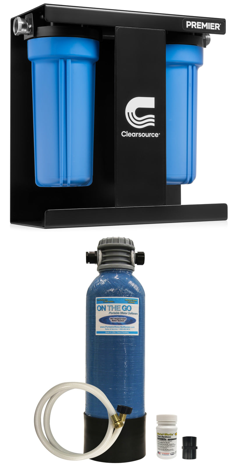 Clearsource 2 canister and on the go standard water softener bundle